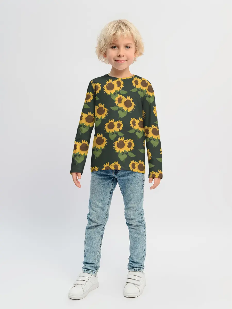 Детский лонгслив / Подсолнухи