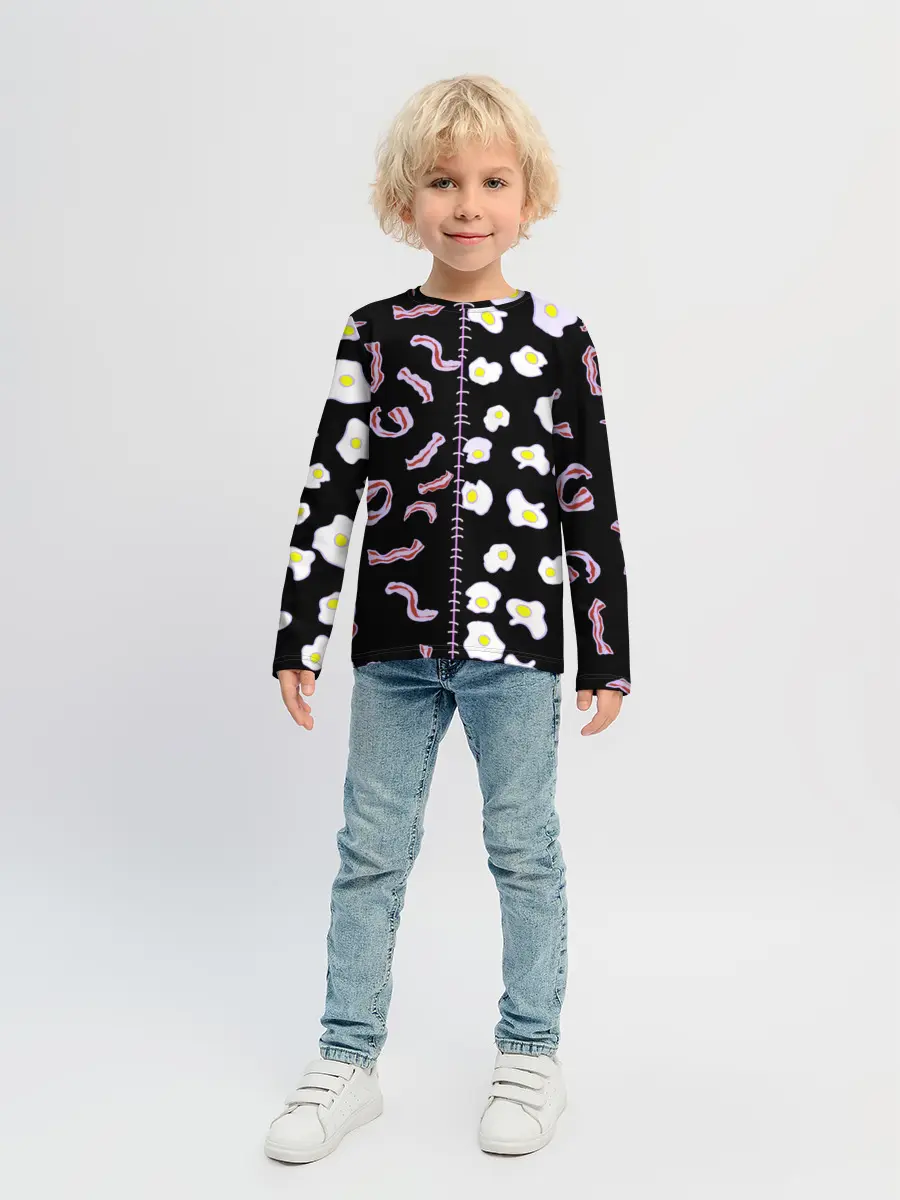 Детский лонгслив / Яичница с беконом
