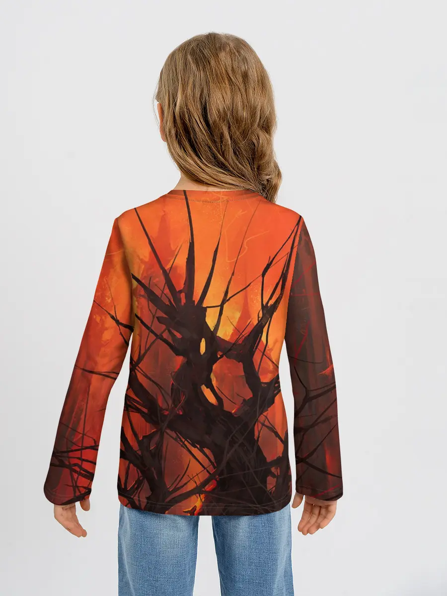 Детский лонгслив / ДРЕВО ХАОС 3D