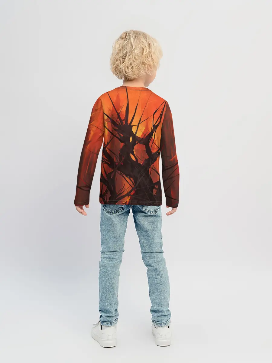 Детский лонгслив / ДРЕВО ХАОС 3D