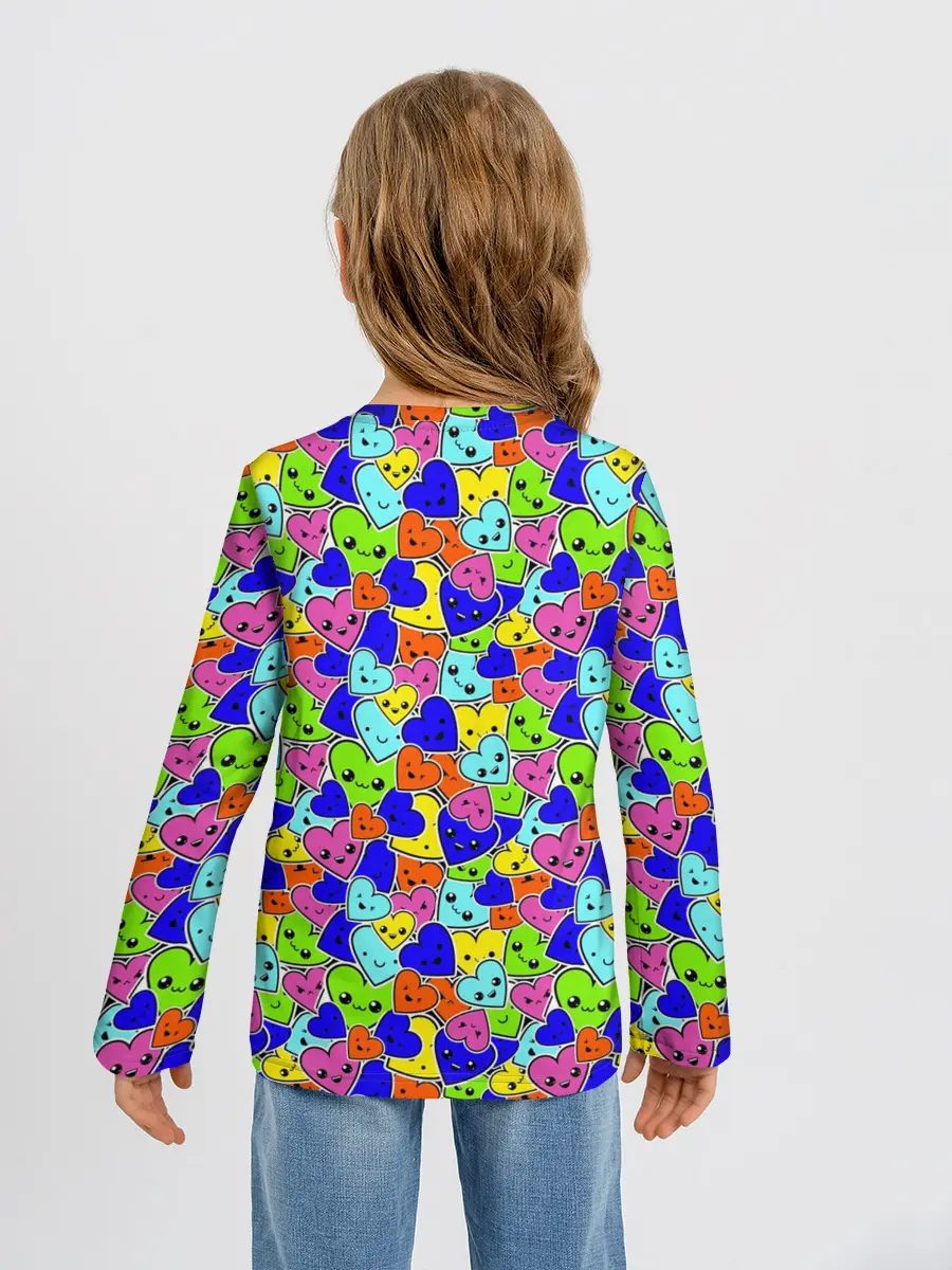 Детский лонгслив / Сердечки