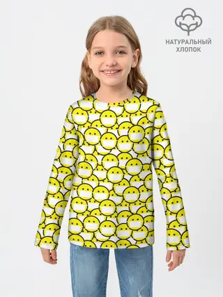 Детский лонгслив / Смайлики в Масках