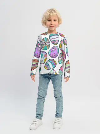 Детский лонгслив / Пасхальные яйца