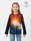 Детский лонгслив / Космос земля 3D