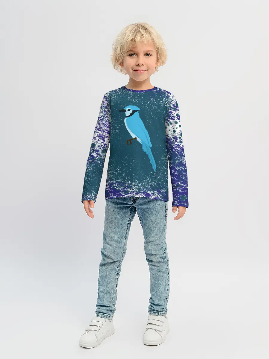 Детский лонгслив / Голубая сойка