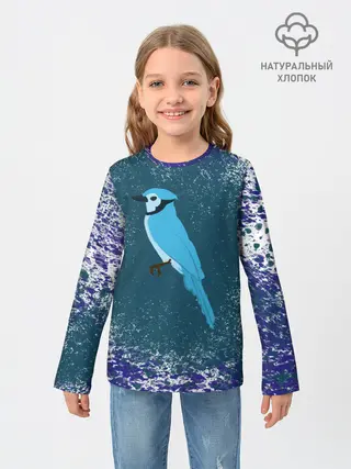 Детский лонгслив / Голубая сойка
