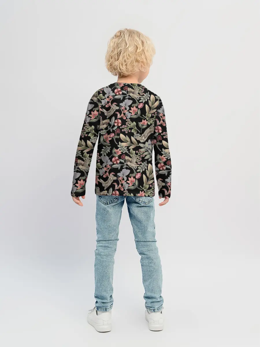 Детский лонгслив / Кролик и Синичка