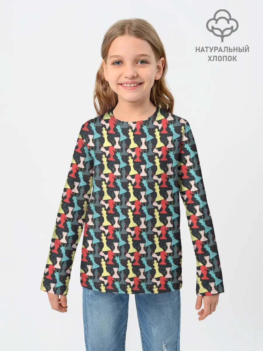 Детский лонгслив / Шахматные Фигуры