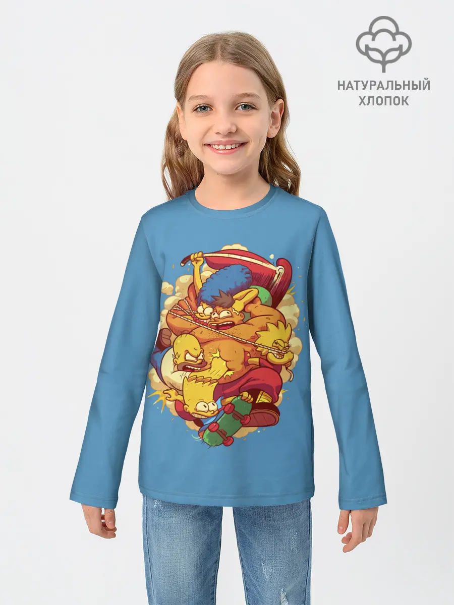 Детский лонгслив / Драка с Симпсонами