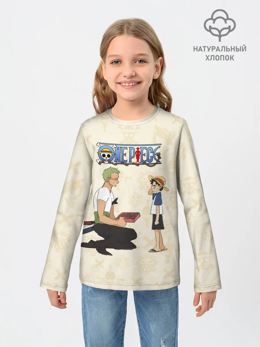 Детский лонгслив / Ророноа Зоро и малыш Манки Д. Луффи