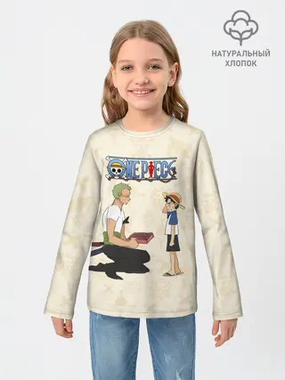 Детский лонгслив / Ророноа Зоро и малыш Манки Д. Луффи