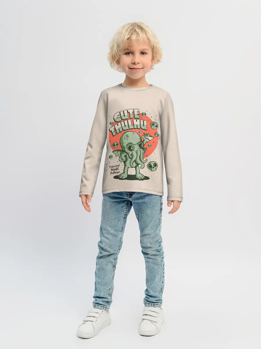 Детский лонгслив / Милый Ктулху