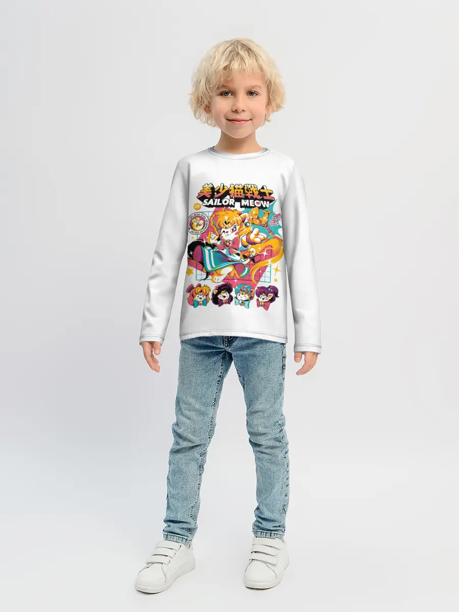 Детский лонгслив / Sailor Meow