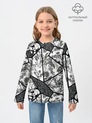 Детский лонгслив / Цветочный Кинцуги / Kintsugi