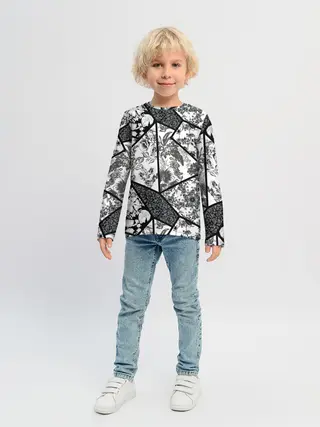Детский лонгслив / Цветочный Кинцуги / Kintsugi