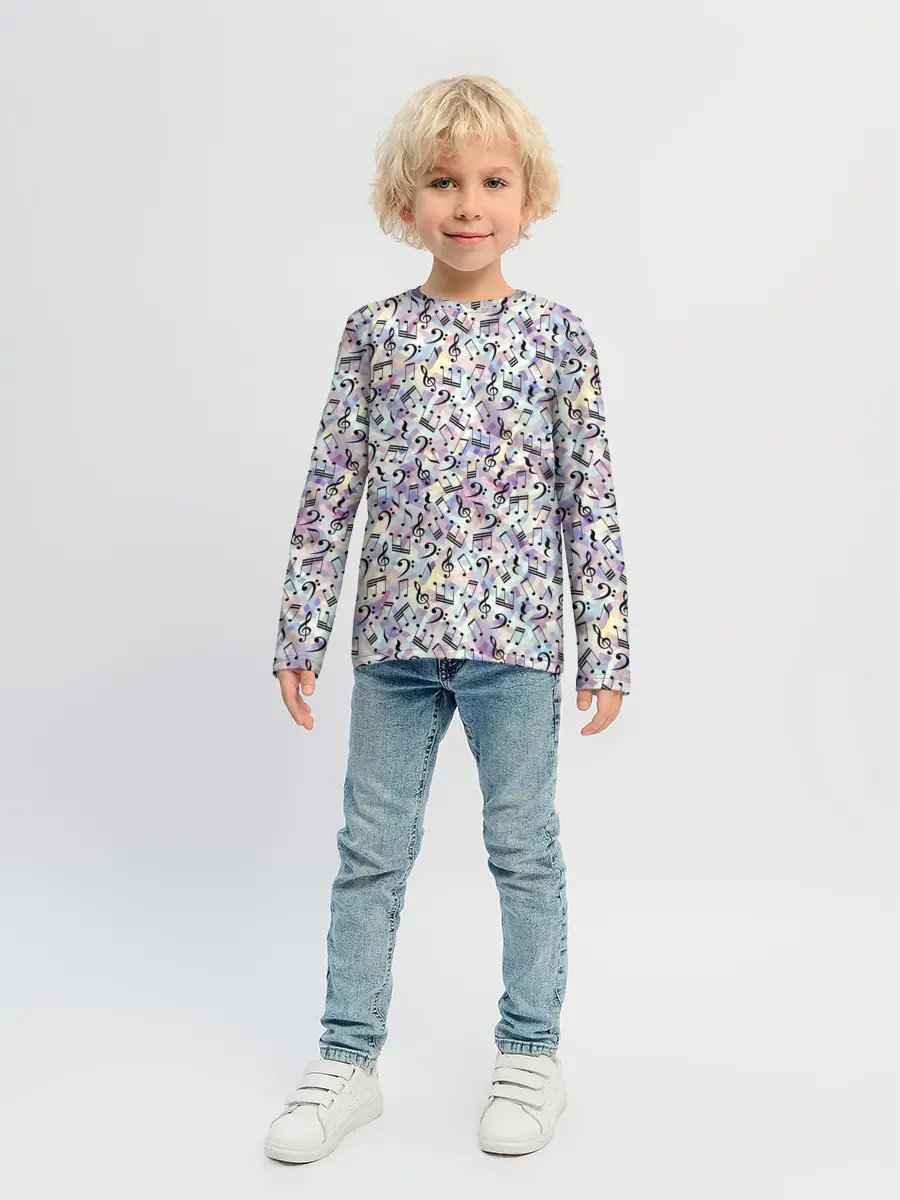 Детский лонгслив / Музыкальные Ноты