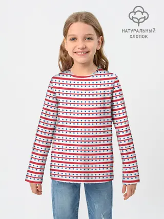Детский лонгслив / Звезды с полосками