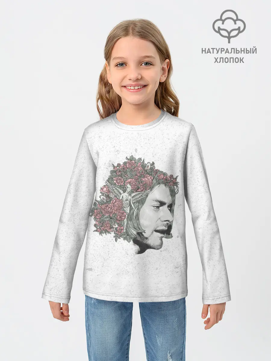 Детский лонгслив / Цветы в волосах