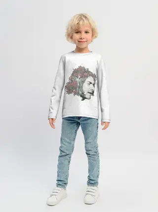 Детский лонгслив / Цветы в волосах