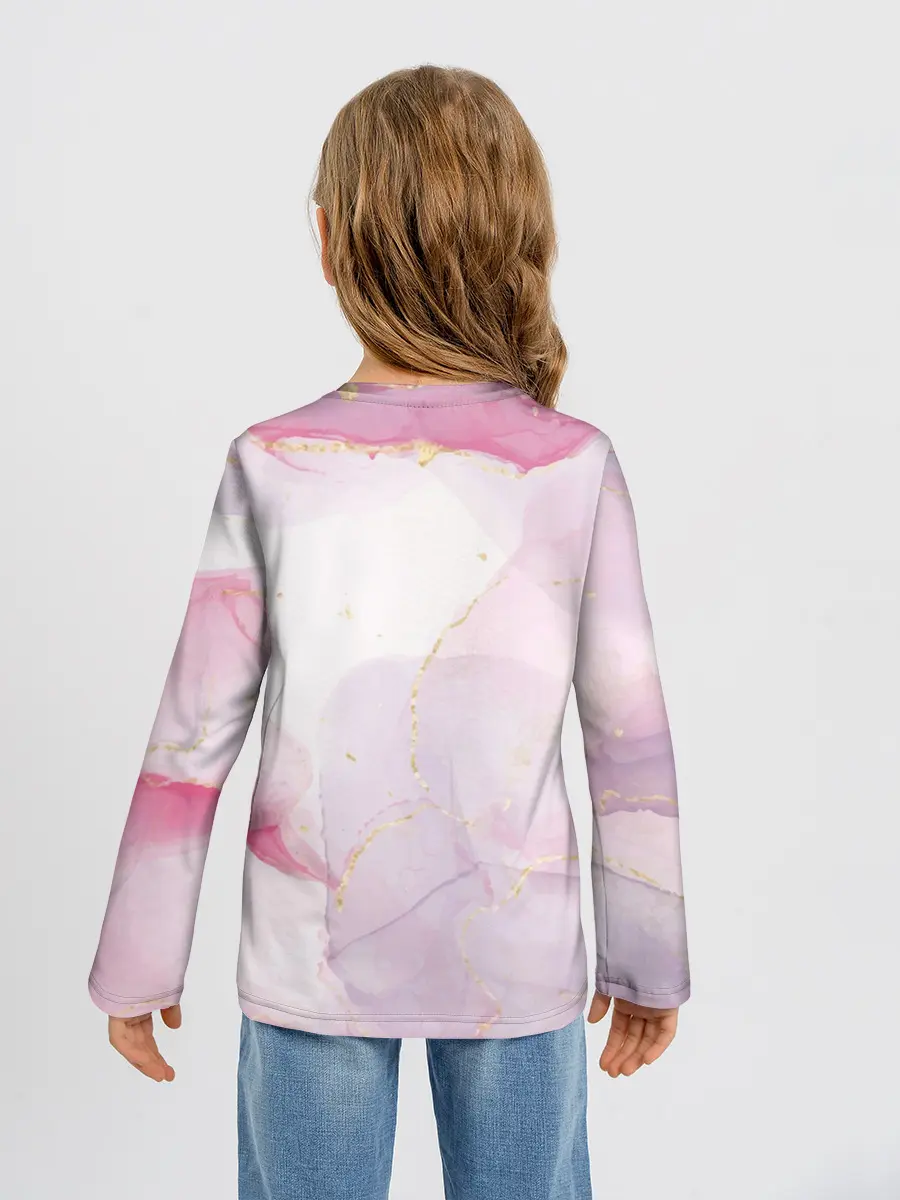 Детский лонгслив / Цветы роспись акварелью