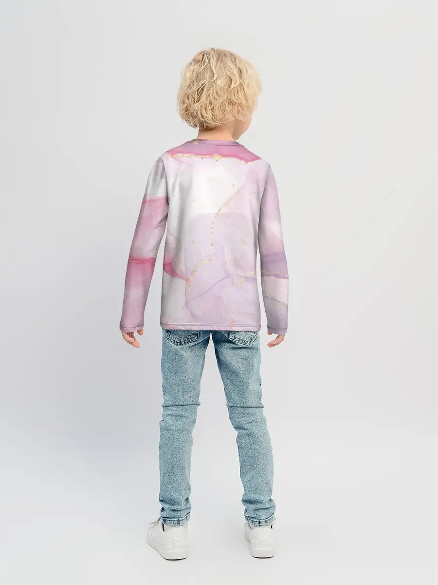 Детский лонгслив / Цветы роспись акварелью