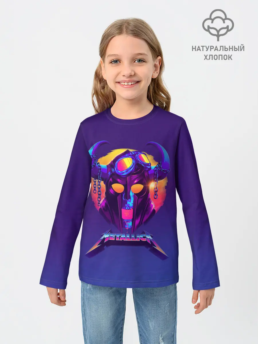 Детский лонгслив / Metallica Neon