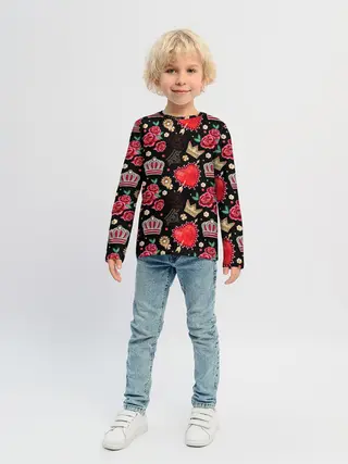 Детский лонгслив / Корона и розы