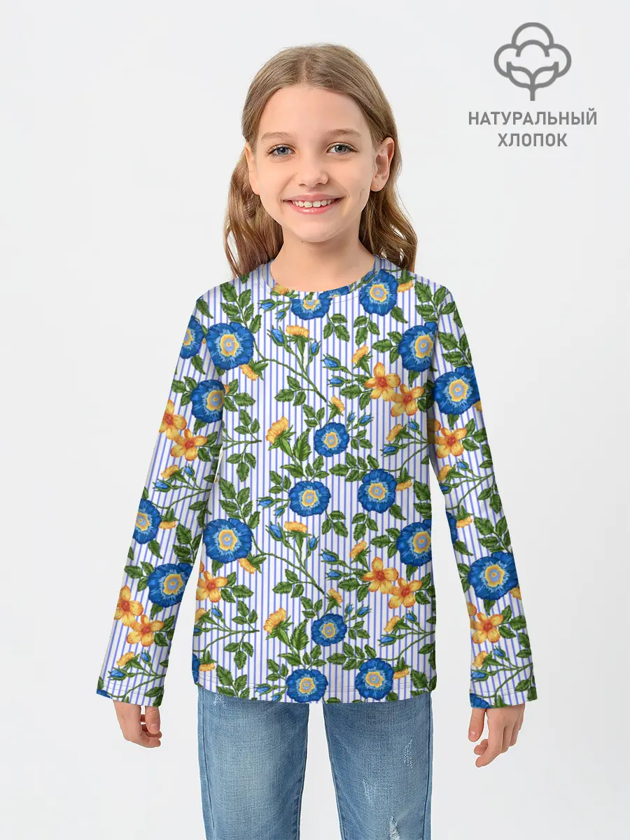 Детский лонгслив / Цветочки