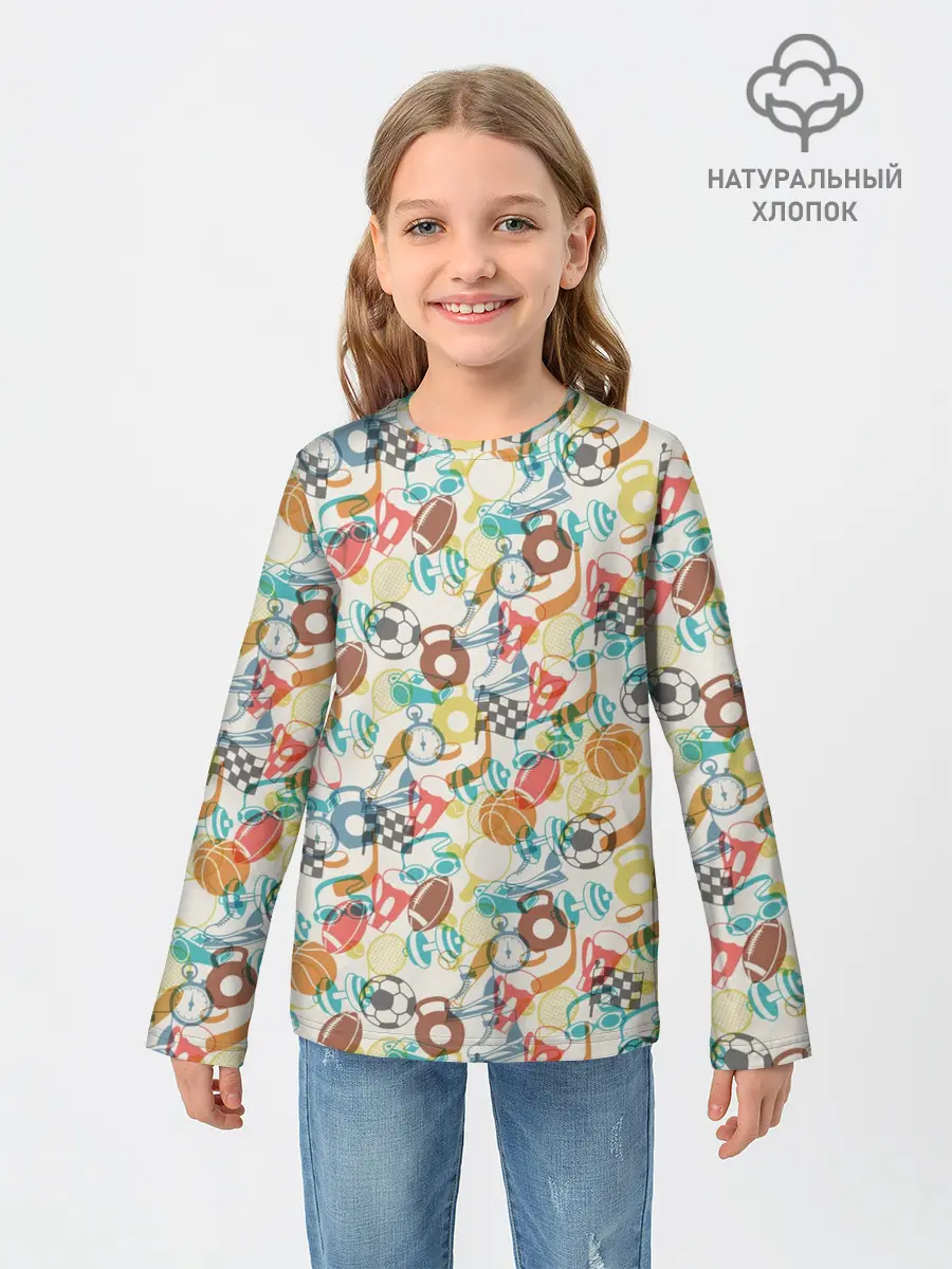 Детский лонгслив / Разный Спорт