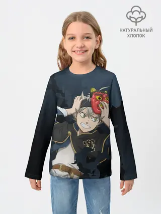 Детский лонгслив / Черный клевер