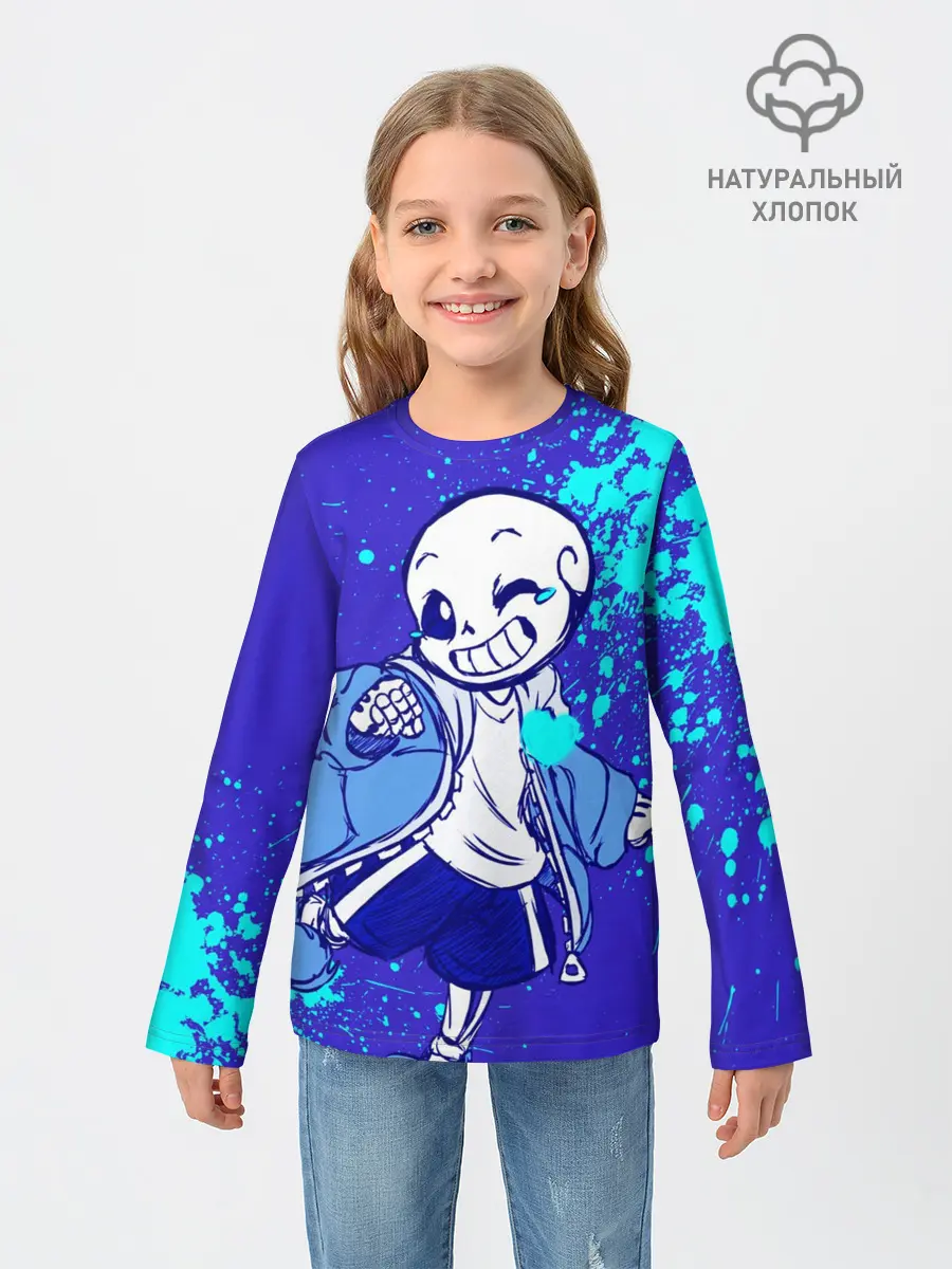 Детский лонгслив / UNDERTALE SANS BLUE
