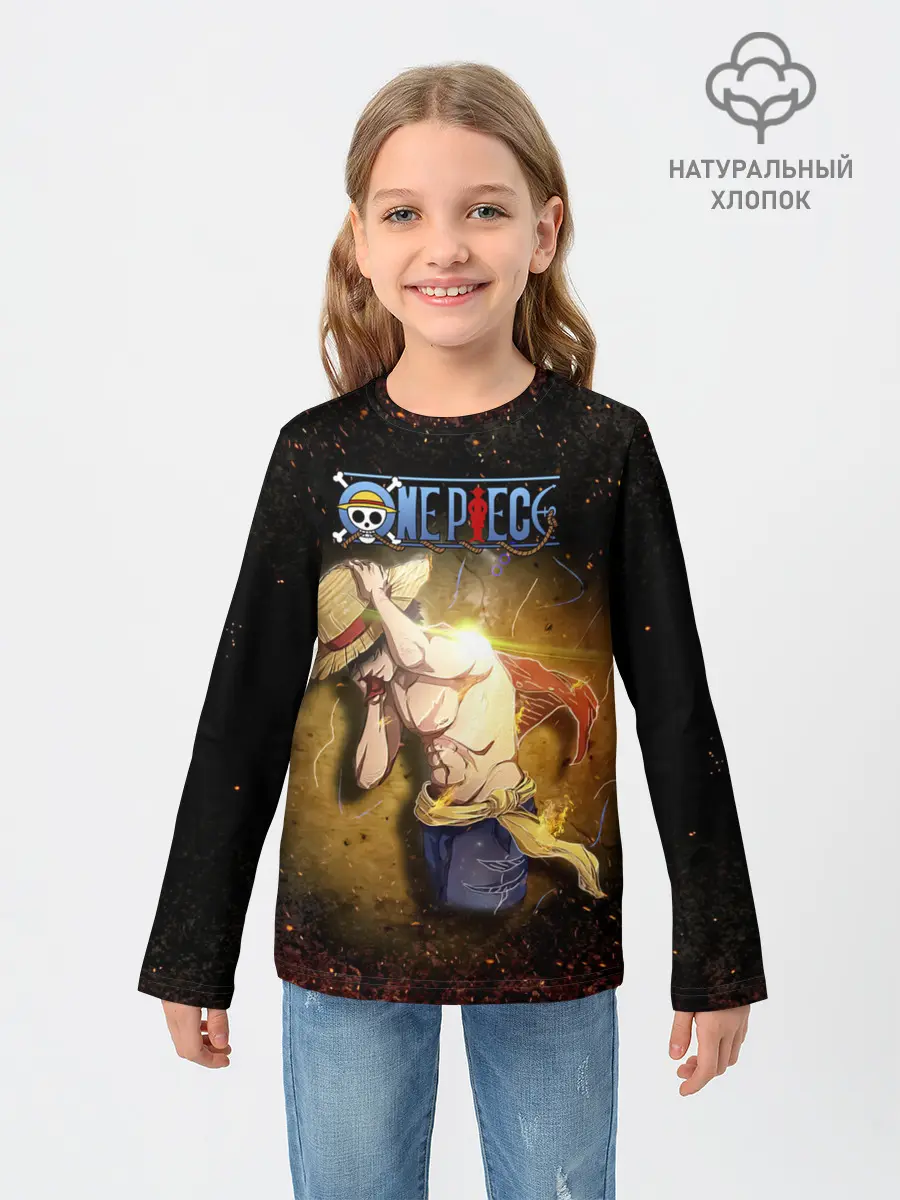 Детский лонгслив / Мощный торс Луффи One Piece