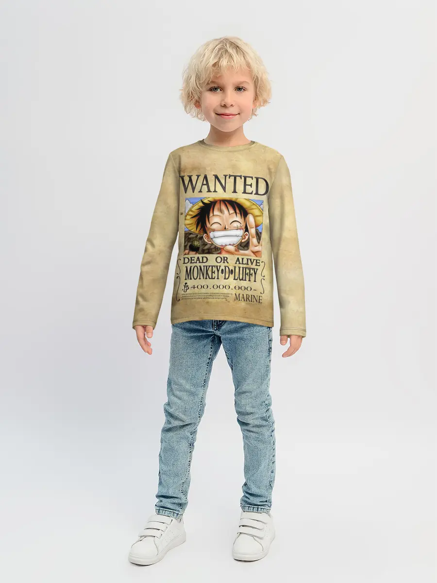 Детский лонгслив / Манки Д. Луффи в розыске One Piece