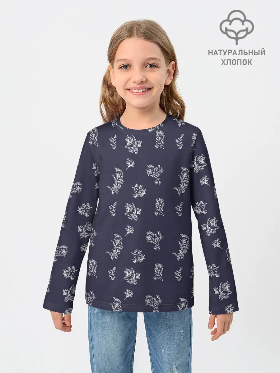 Детский лонгслив / White Plant