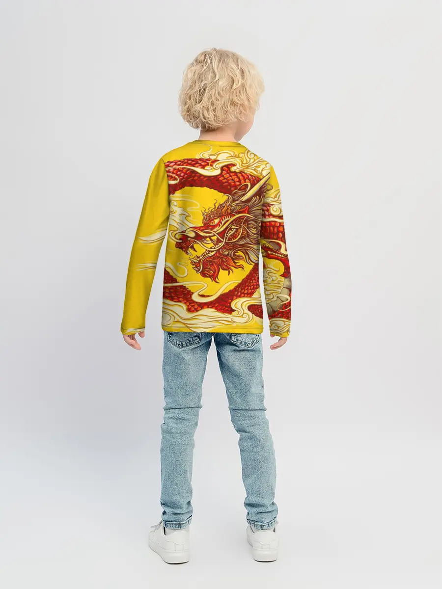 Детский лонгслив / Китайский Дракон, China Dragon