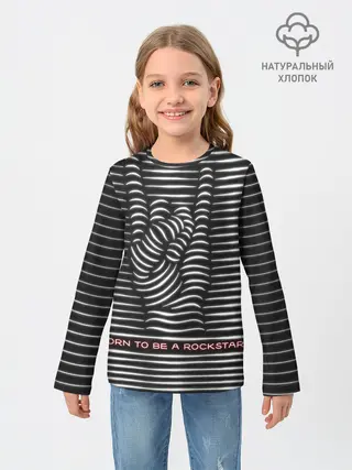 Детский лонгслив / Рождён быть Рок-Звездой
