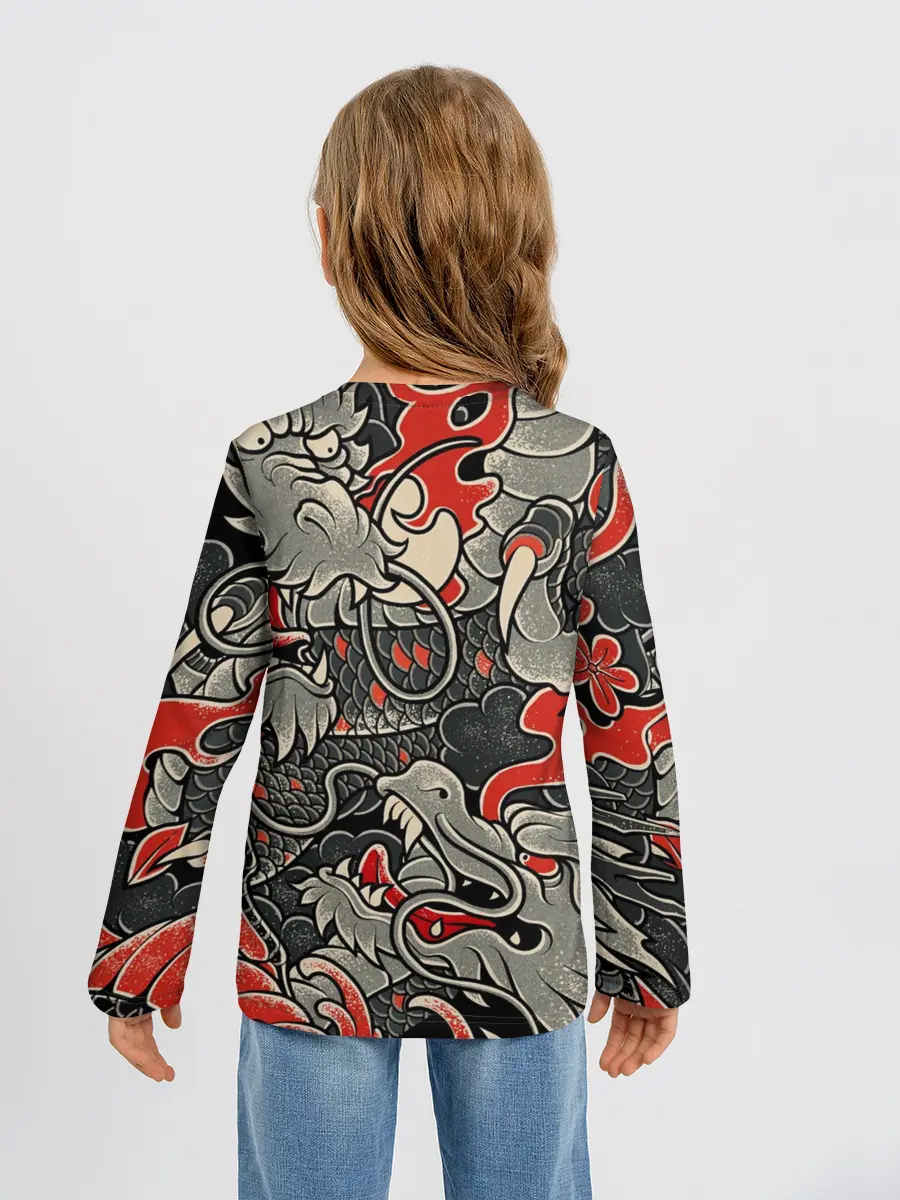 Детский лонгслив / Китайский Дракон, China Dragon