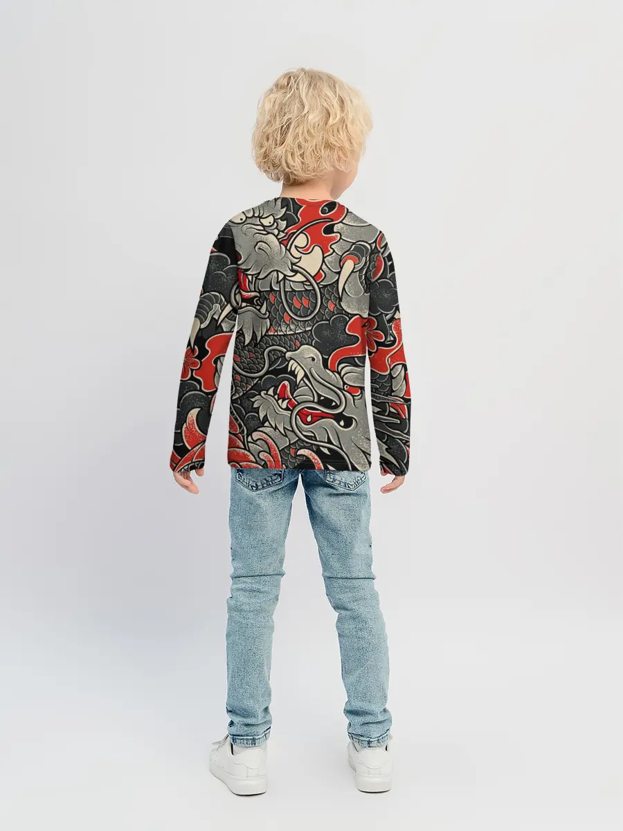 Детский лонгслив / Китайский Дракон, China Dragon