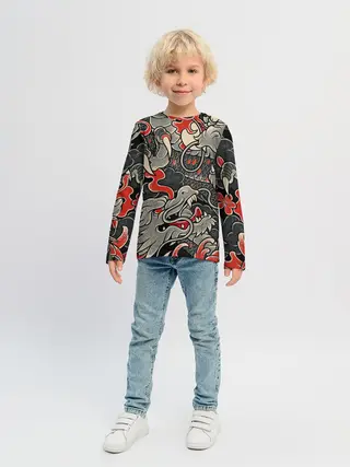 Детский лонгслив / Китайский Дракон, China Dragon