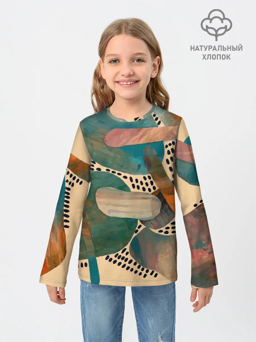 Детский лонгслив / Birches and fields