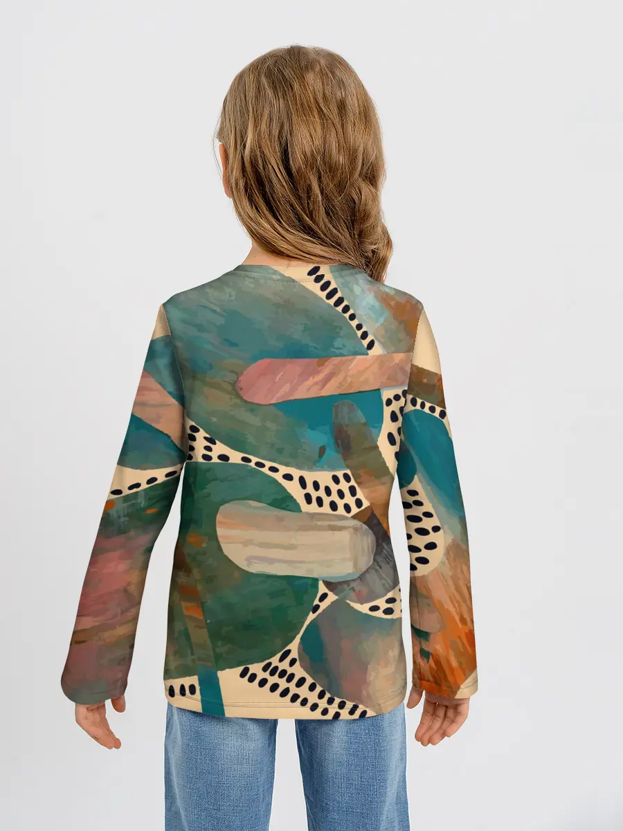 Детский лонгслив / Birches and fields