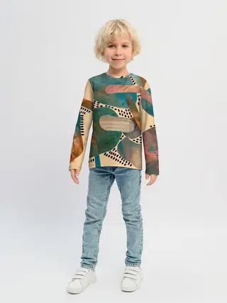 Детский лонгслив / Birches and fields