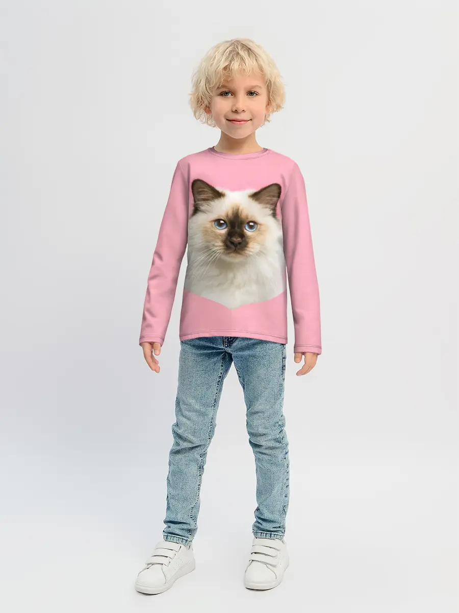 Детский лонгслив / Пушистый кот