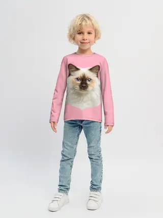Детский лонгслив / Пушистый кот