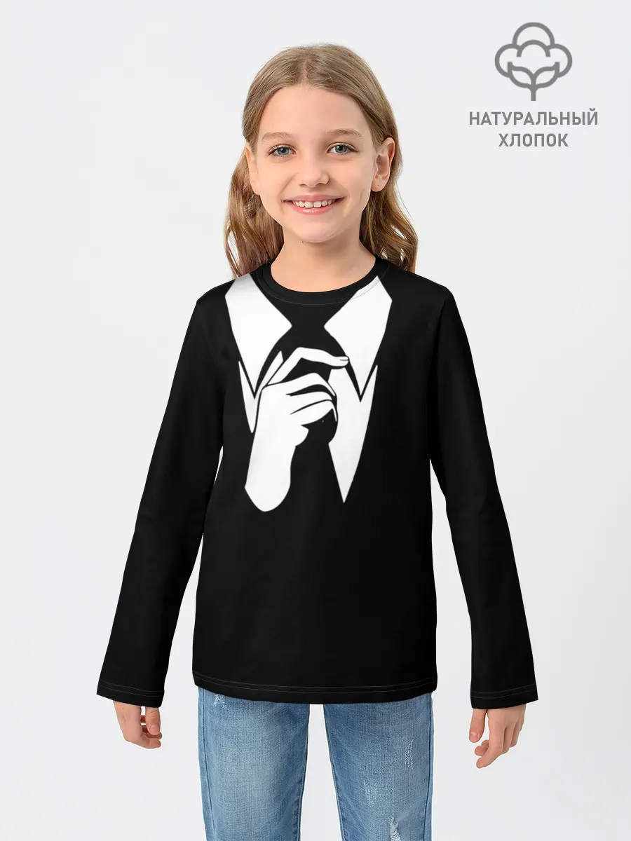 Детский лонгслив / Смокинг | Поправляю галстук