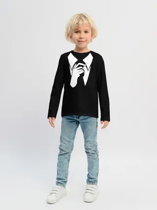 Детский лонгслив / Смокинг | Поправляю галстук