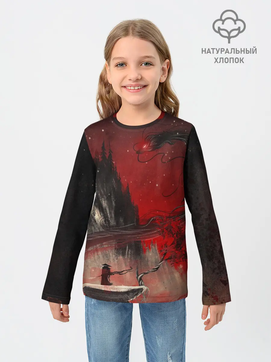 Детский лонгслив / ЗМЕЙ ДРАКОН 3D