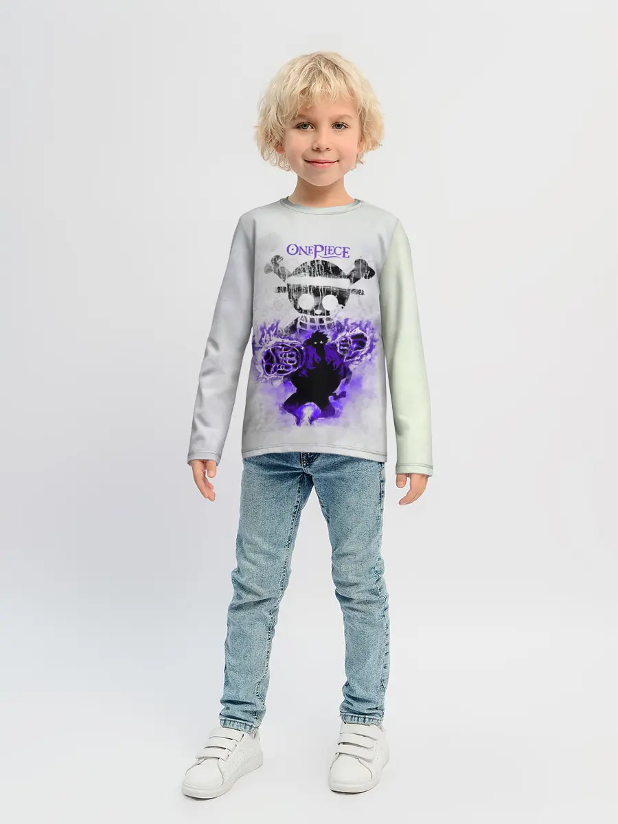 Детский лонгслив / Пламенный резиновый Луффи | One Piece