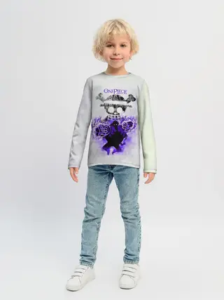 Детский лонгслив / Пламенный резиновый Луффи | One Piece