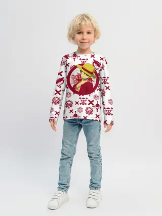 Детский лонгслив / Манки Д. Луффи | пиратские знаки One Piece